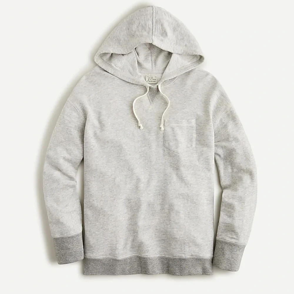 J crew vintage cotton terry relaxed hoodie two tone
